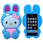 Wholesale iPhone 4S/4 3D Hello Bunny Case (Blue)